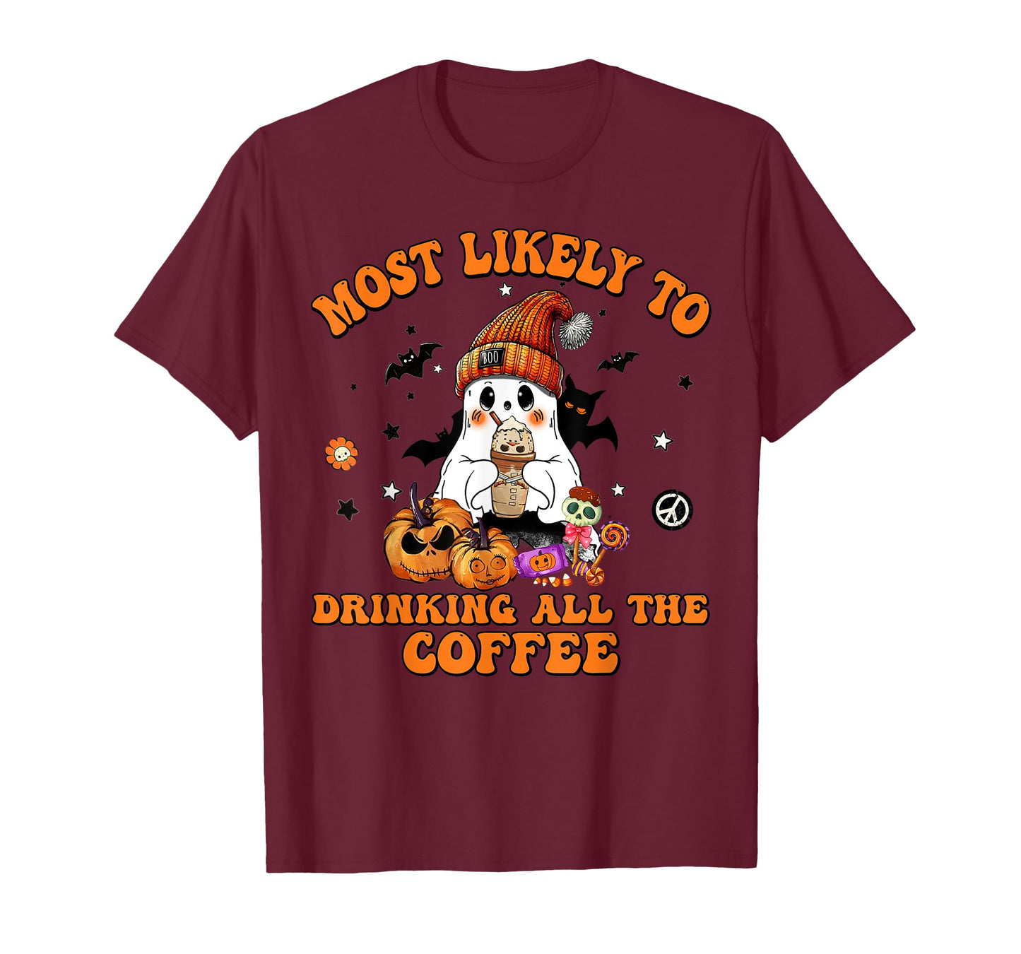 Most Likely To Halloween Drinking All The Coffee T-Shirt