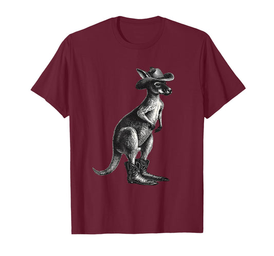 Country Cowboy Kangaroo Rodeo Cowgirl Western Australia T-Shirt
