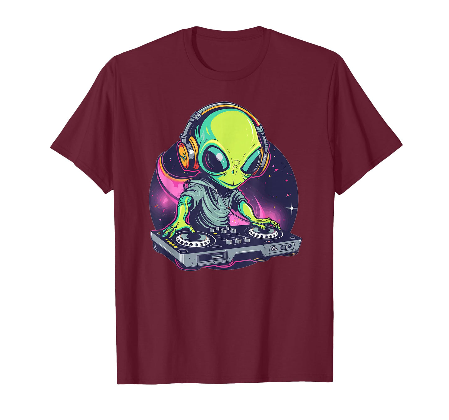 Cartoon Alien DJ T-Shirt