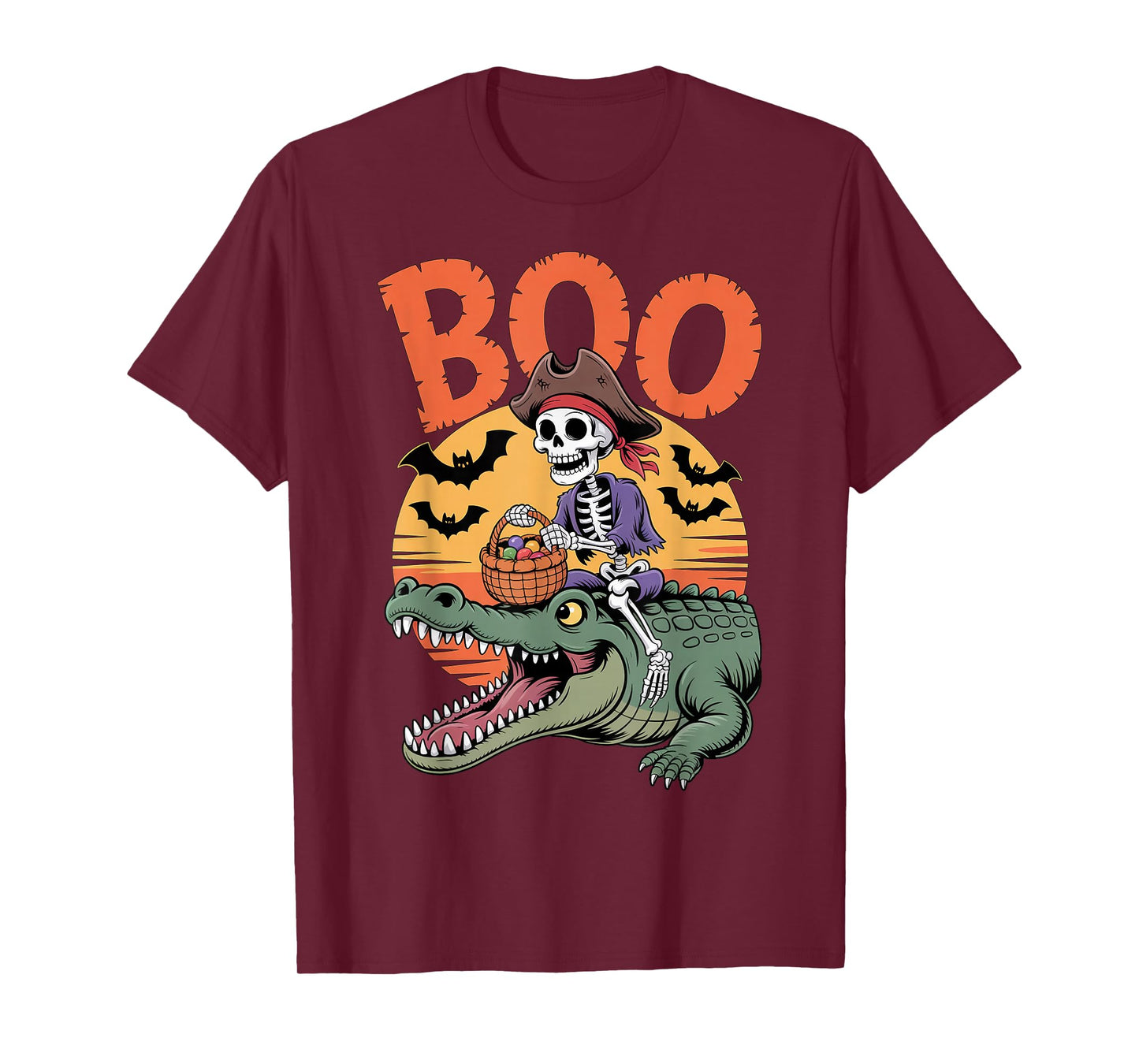Spooky Crocodile Costume on Boo Crocodile Halloween T-Shirt