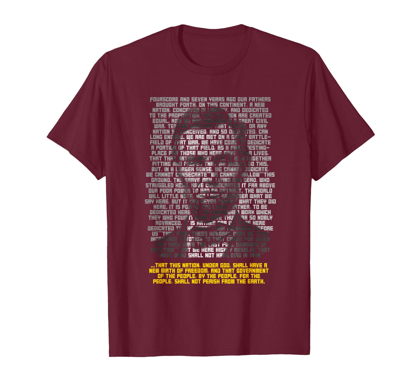 Abraham Lincoln Portrait Gettysburg Address T-Shirt