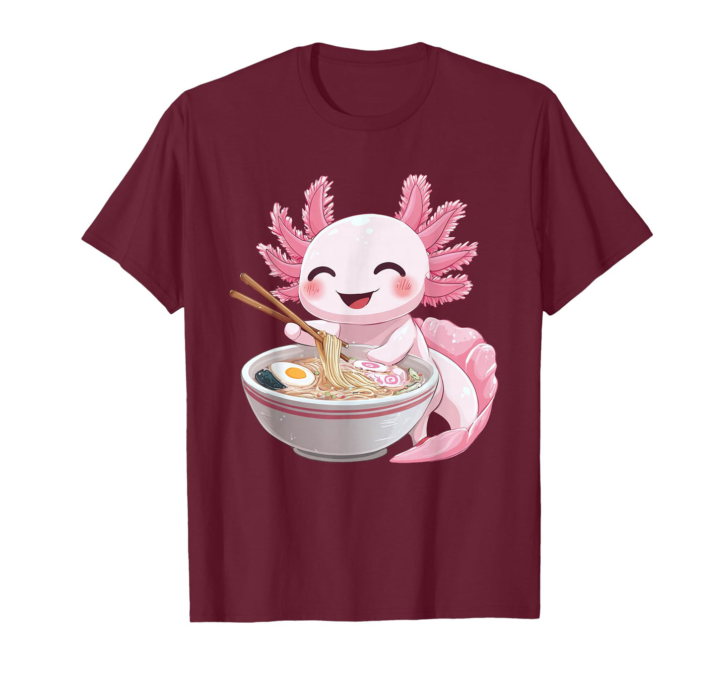 Kawaii Anime Axolotl Ramen T-Shirt
