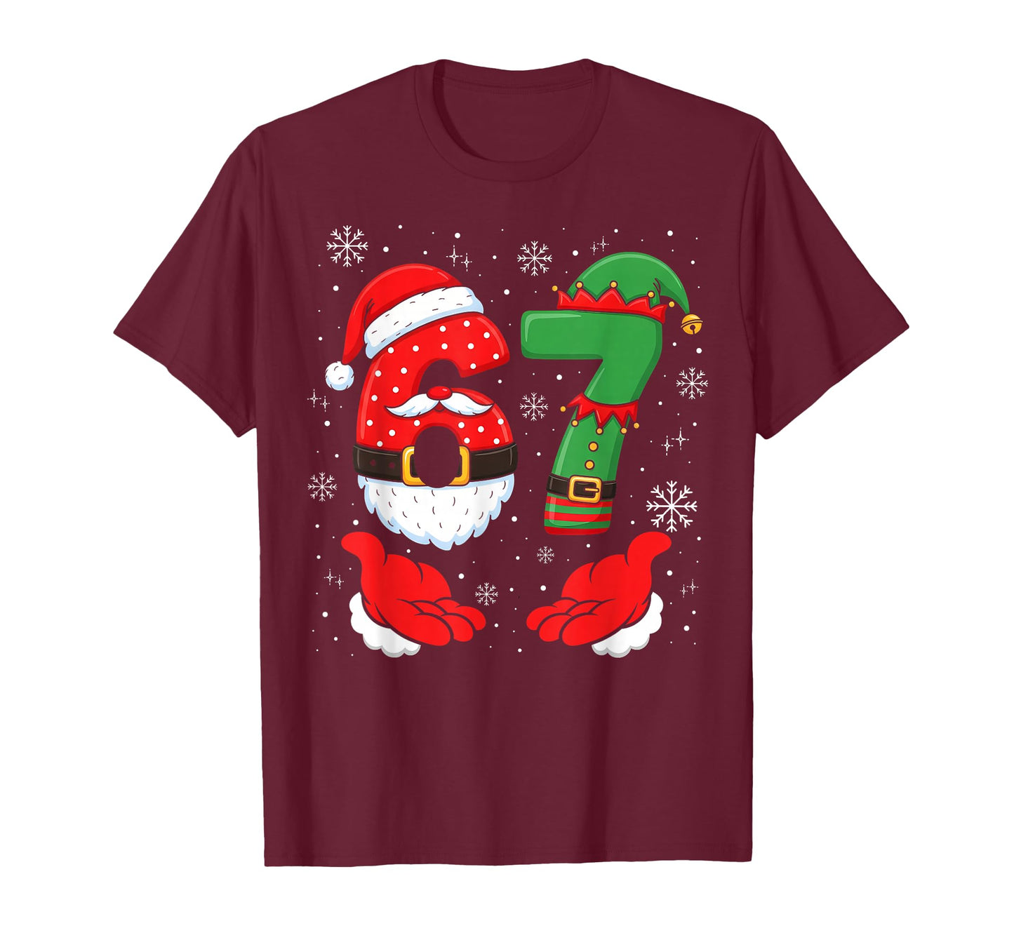 67 Six Seven 6 7 Meme Xmas Custome Couple Christmas Matching T-Shirt