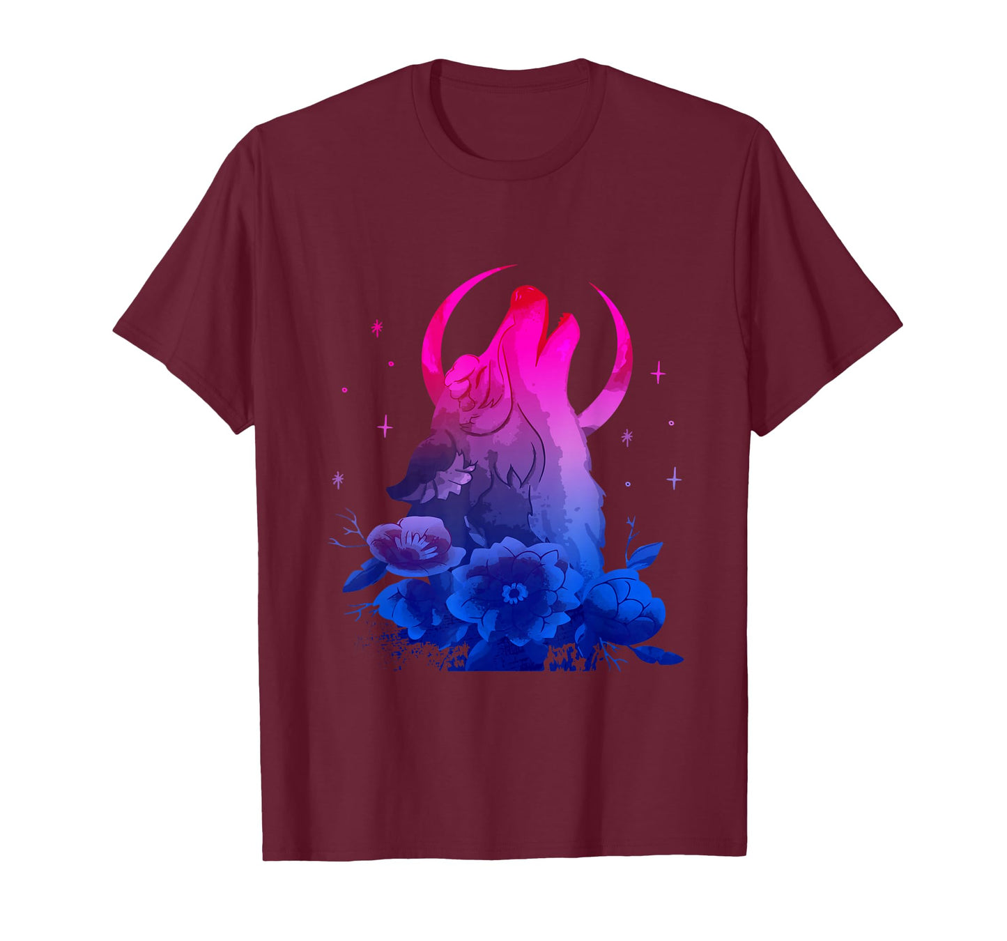 Bi Pride Bisexuality Bisexual Flag Howling Wolf Bisexual T-Shirt