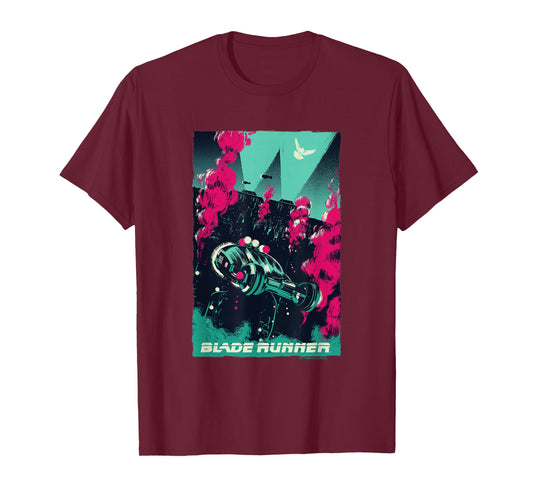 WB100 Blade Runner Red & Blue Vintage Comic Movie Poster T-Shirt