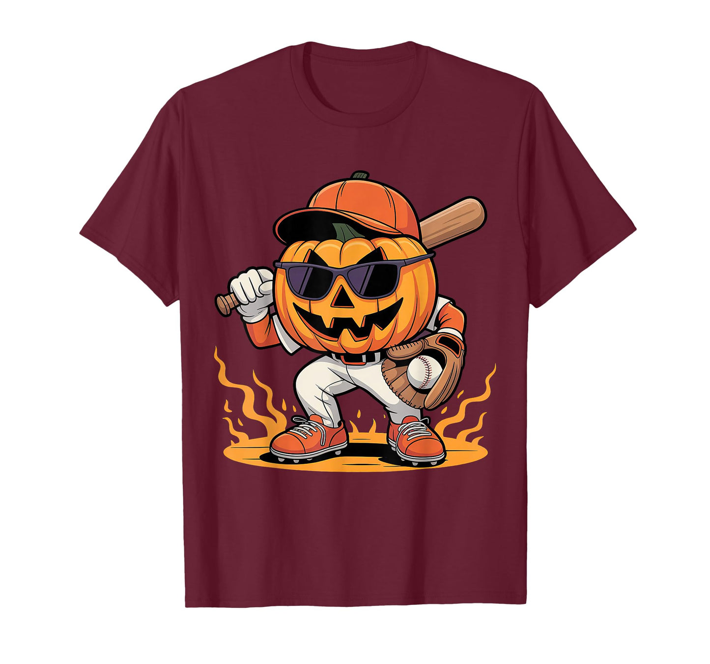Spooky Baseball Halloween Costumes Mens Boys T-Shirt
