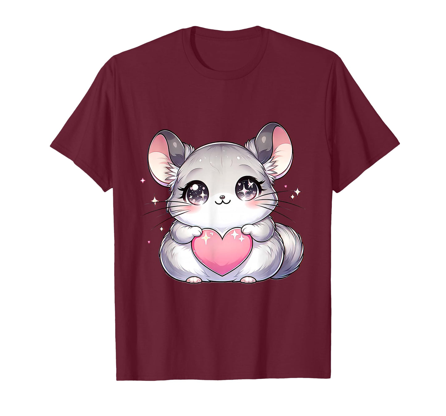 Kawaii Chinchilla Valentines Day Kids Teen Girls Otaku T-Shirt