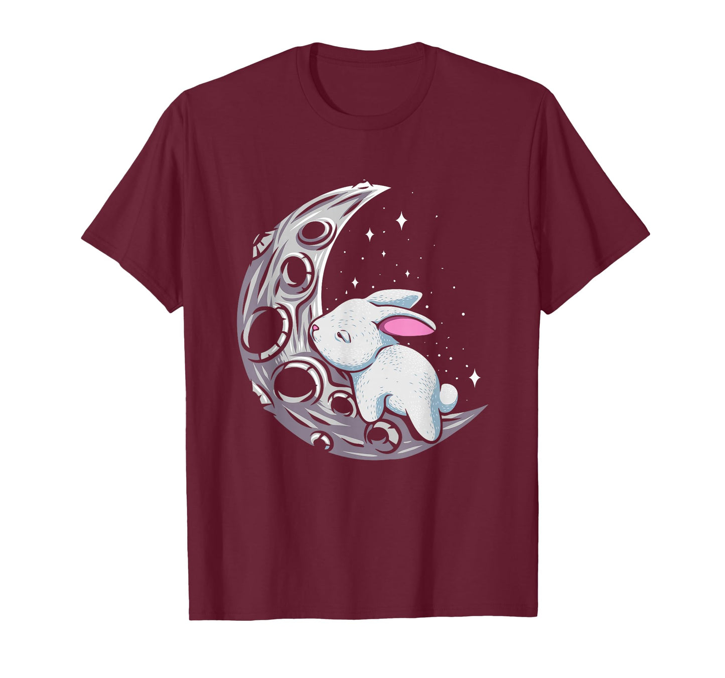 Kawaii Bunny on the Moon Cute Goth Easter Rabbit T-Shirt