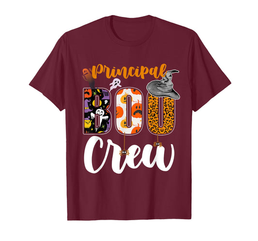 Principal Boo Crew Ghost Halloween Teachers School Matching T-Shirt