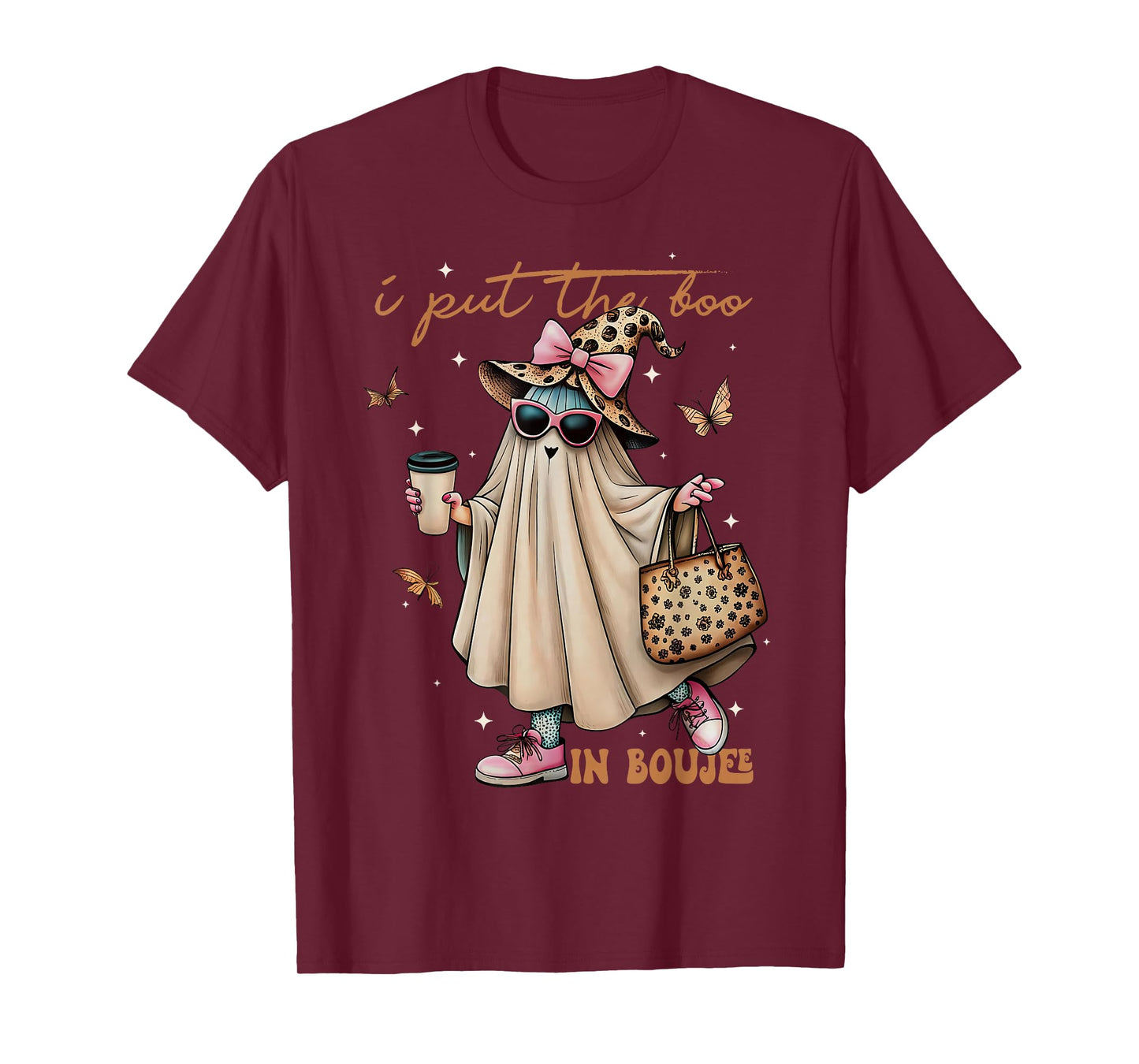 I Put The Boo in Boujee Halloween Cute Lady Ghost Girl Women T-Shirt