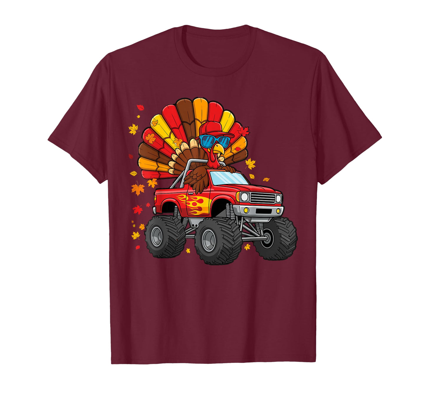 Funny Turkey Monster Truck Boys Thanksgiving T-Shirt