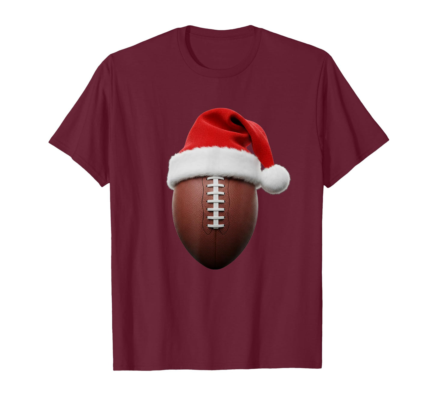 Football Christmas Hat Funny Holiday Sports T-Shirt