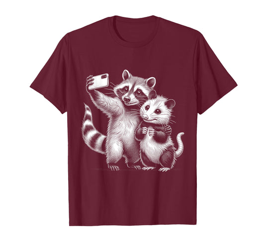 Opossum Racoon Selfie Funny Meme Wild West Possum Graphic T-Shirt