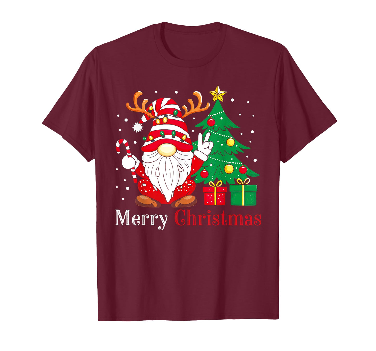 Family Xmas Holiday PJs Women Men Merry Christmas Gnomes T-Shirt