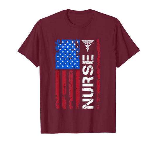 Patriotic Nurse 4th Of July American Flag Independence Day T-Shirt