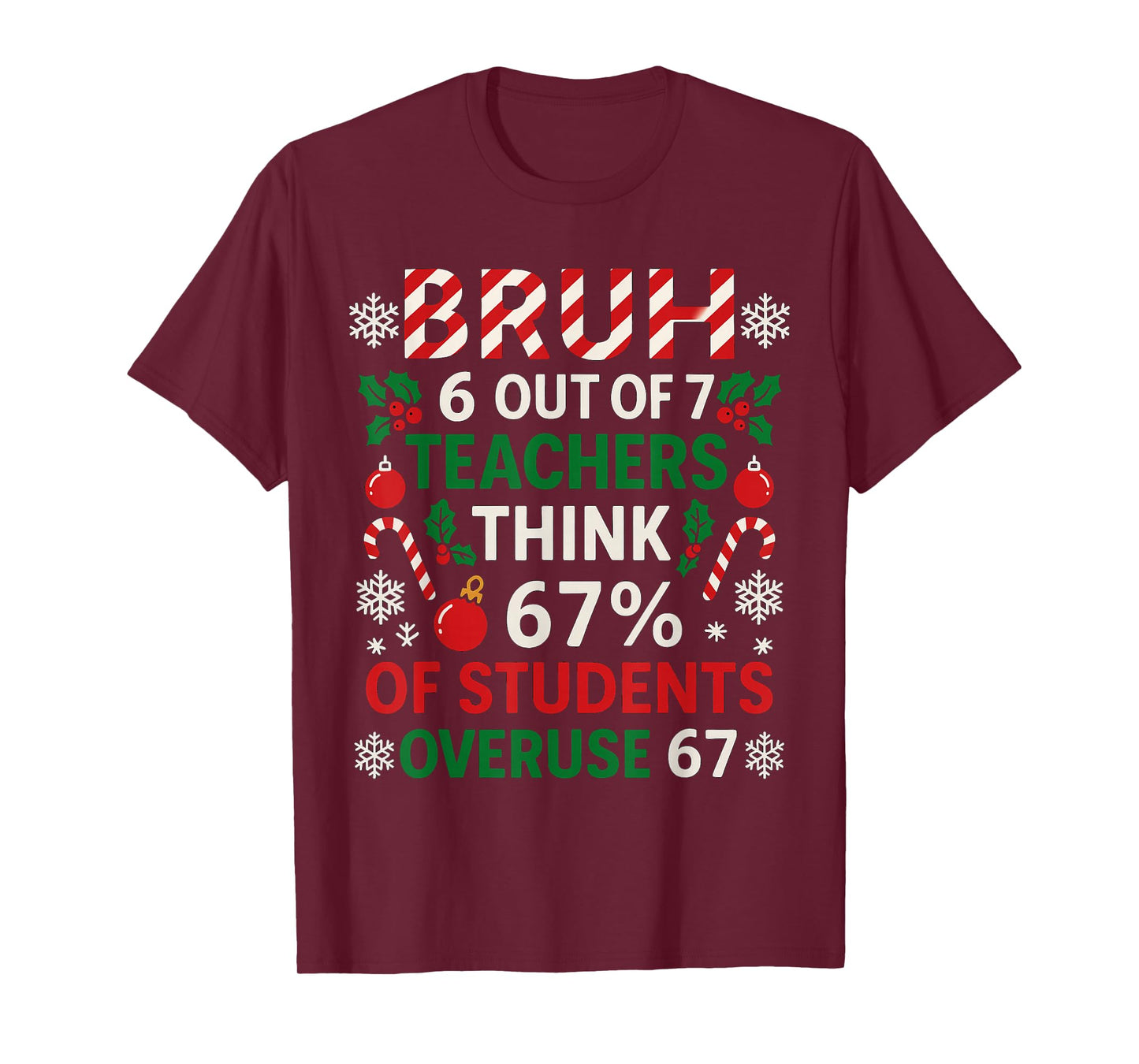 6 Out of 7 Teachers Funny Ugly Christmas Sweater 67 T-Shirt