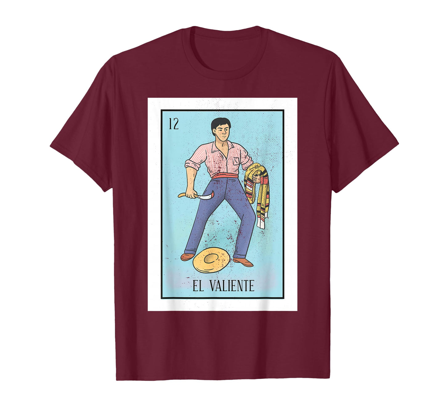 Retro El Valiente Mexican Lottery Bingo Game The Brave Card T-Shirt