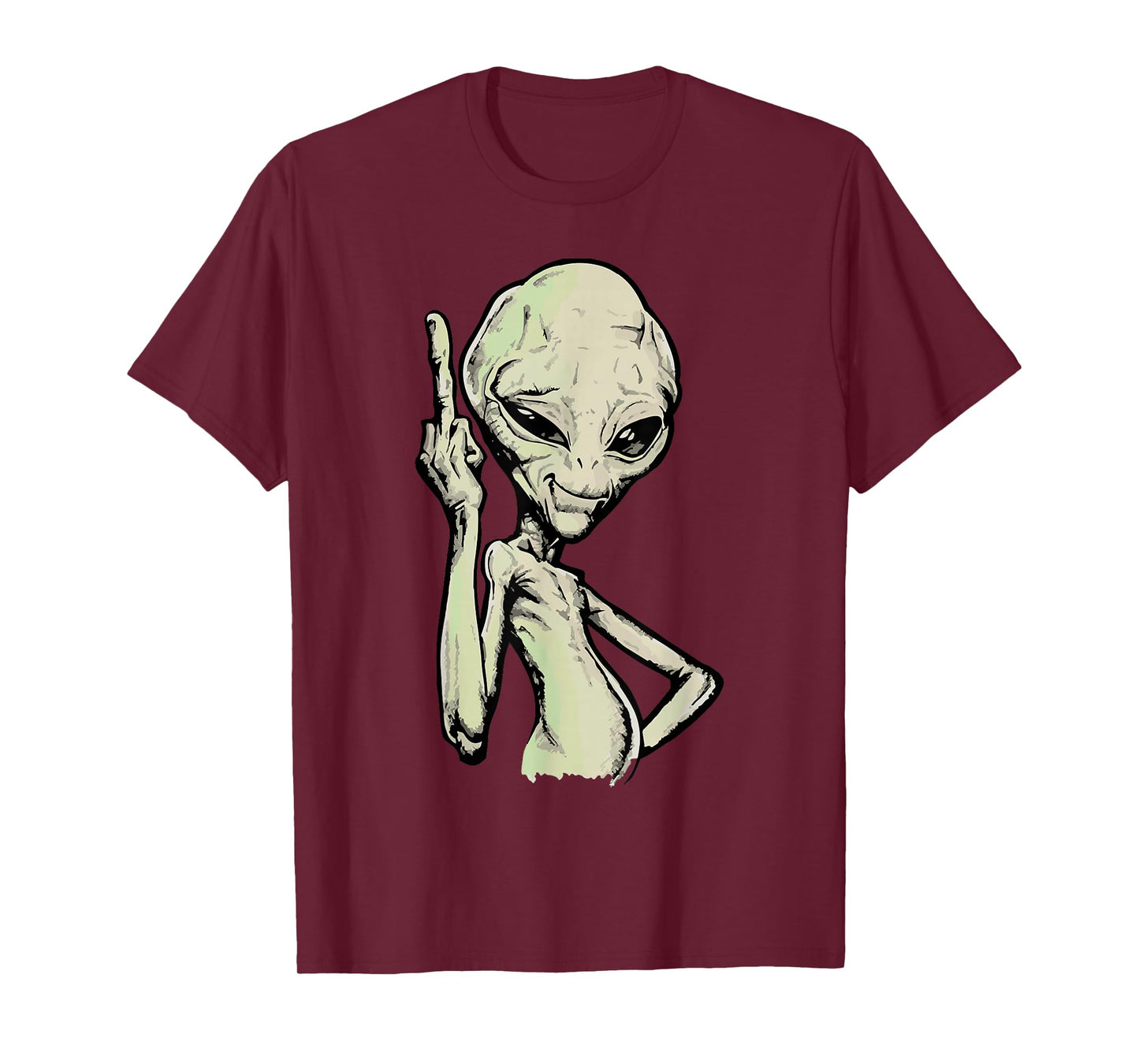 Alien Middle Finger Adult Humour Funny Novelty T-Shirt