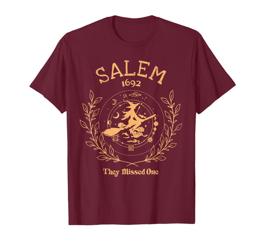 Salem 1692 They Missed One Halloween Spooky Season Witch T-Shirt