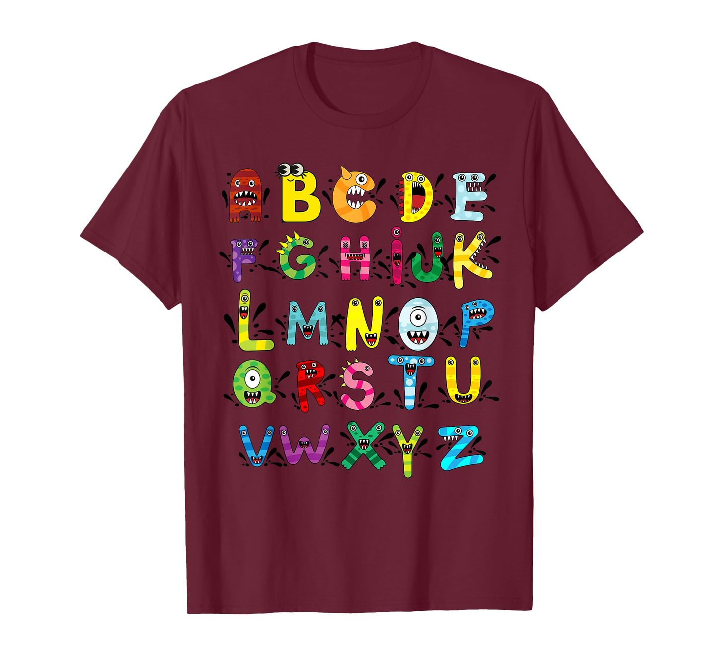 ABC Cute Monster Alphabet Halloween Teacher Costume Kids T-Shirt