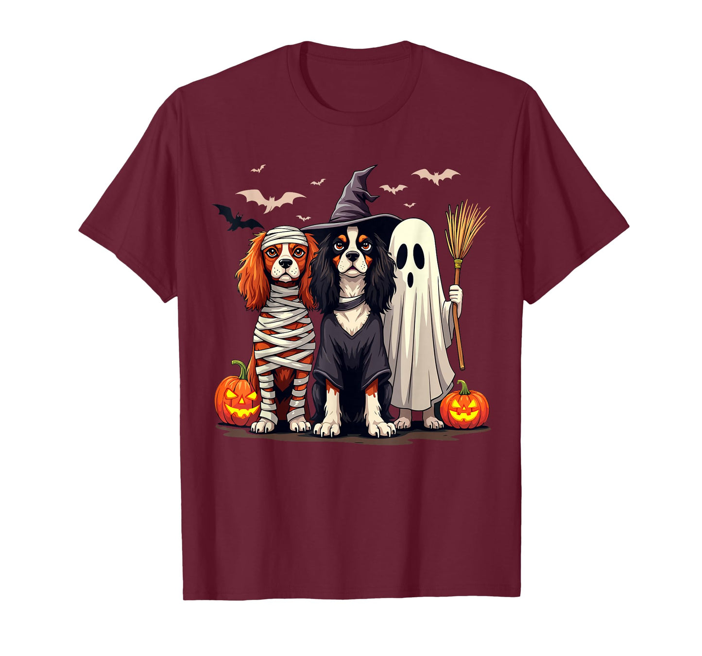 Cavalier King Charles Spaniel Halloween Costume Mum Witch T-Shirt