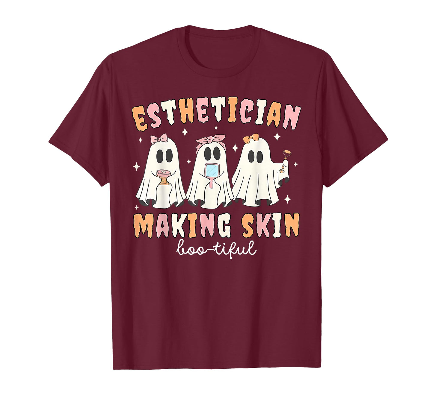 Esthetician Making Skin Boo-tiful Ghost Skincare Halloween T-Shirt