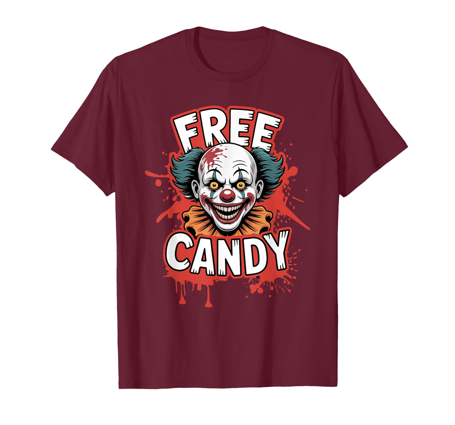 Free Candy Clown Scary Creepy Halloween Horror T-Shirt