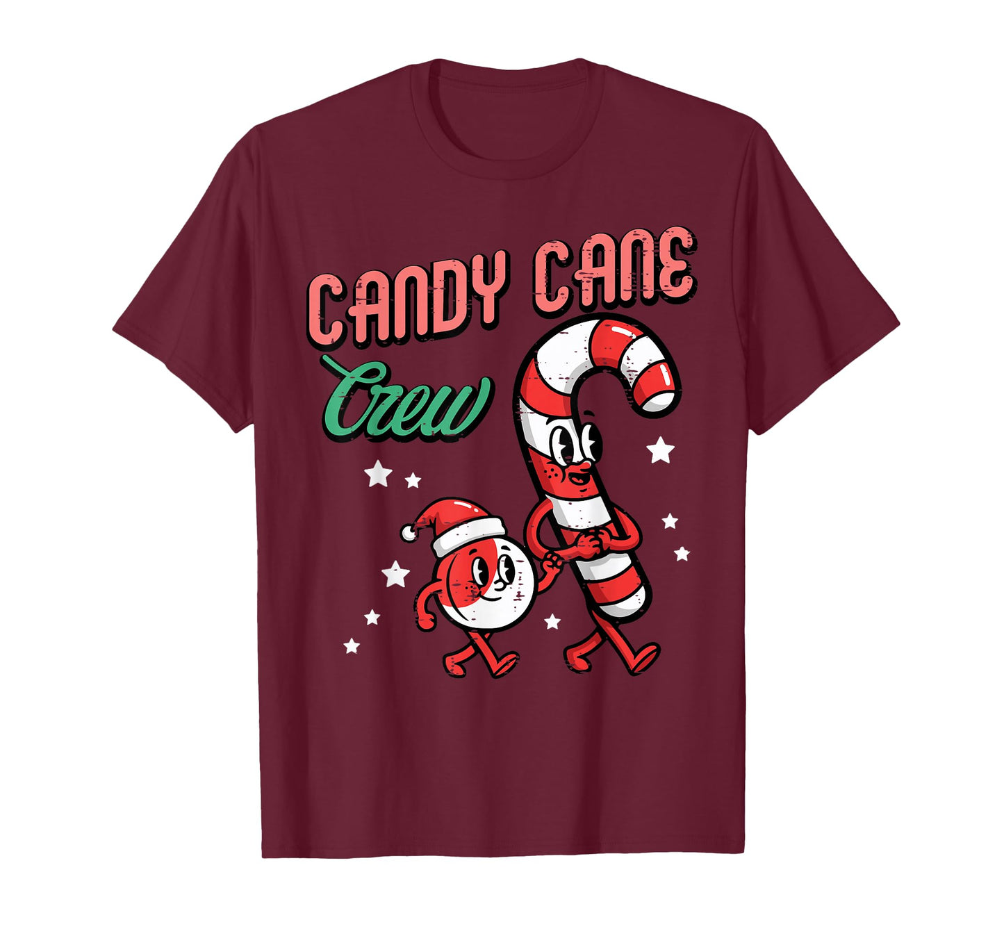 Christmas Candy Cane Crew Squad Xmas Matching Men Women Kids T-Shirt