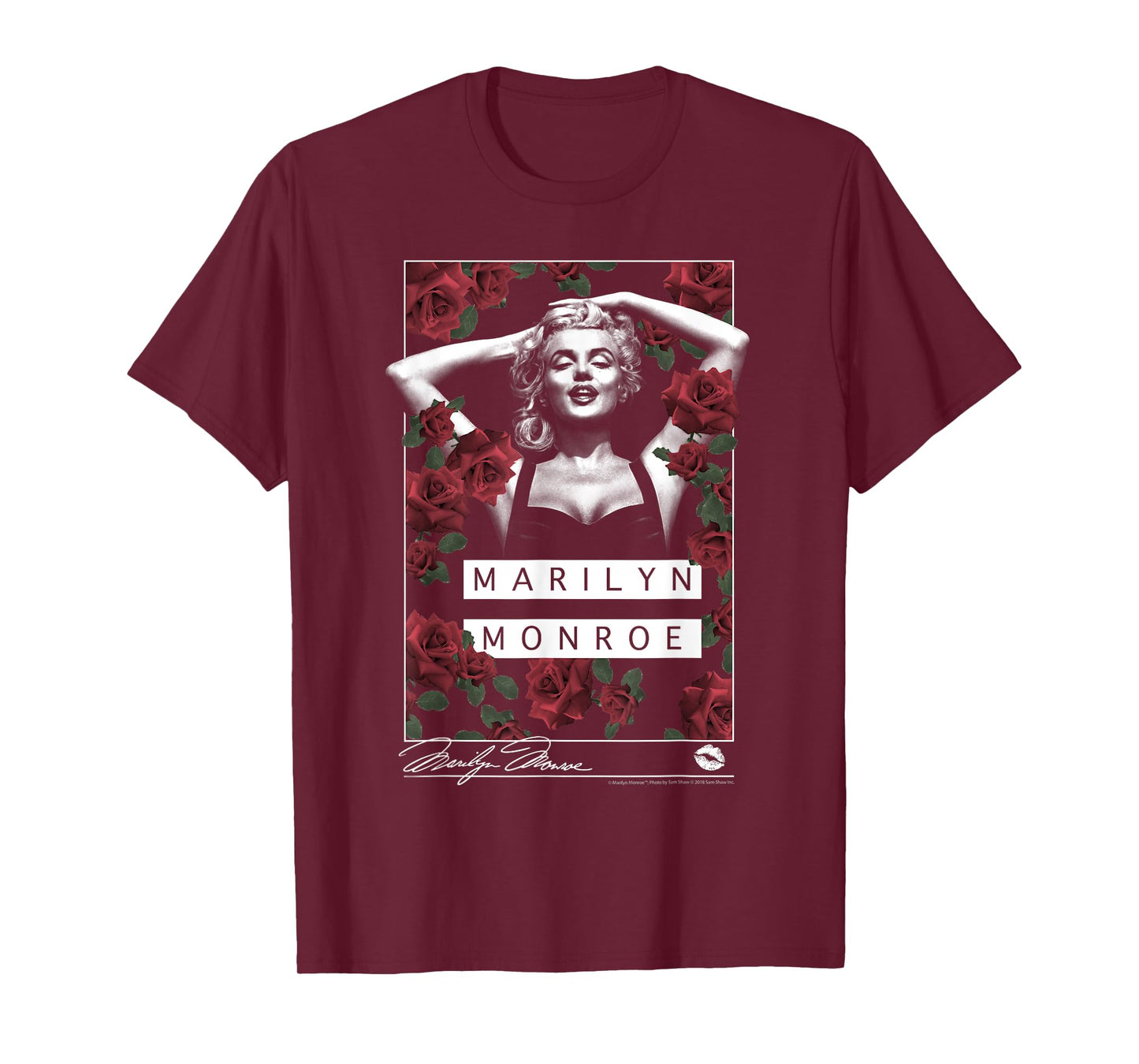 Marilyn Monroe Rose Garden Silhouette T-Shirt Small