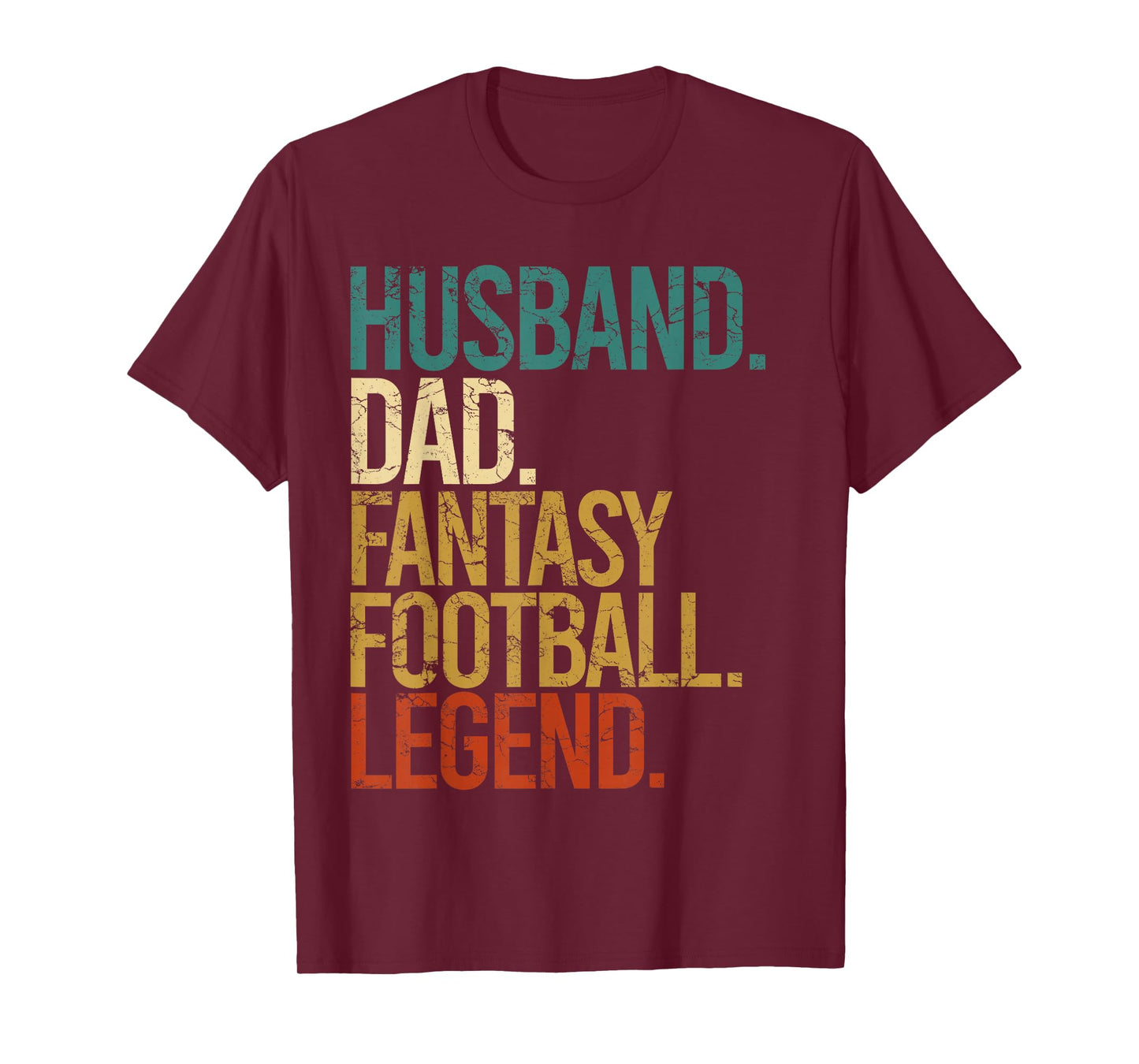 Husband Dad Fantasy Football Legend Funny Men Retro Diy Gift T-Shirt