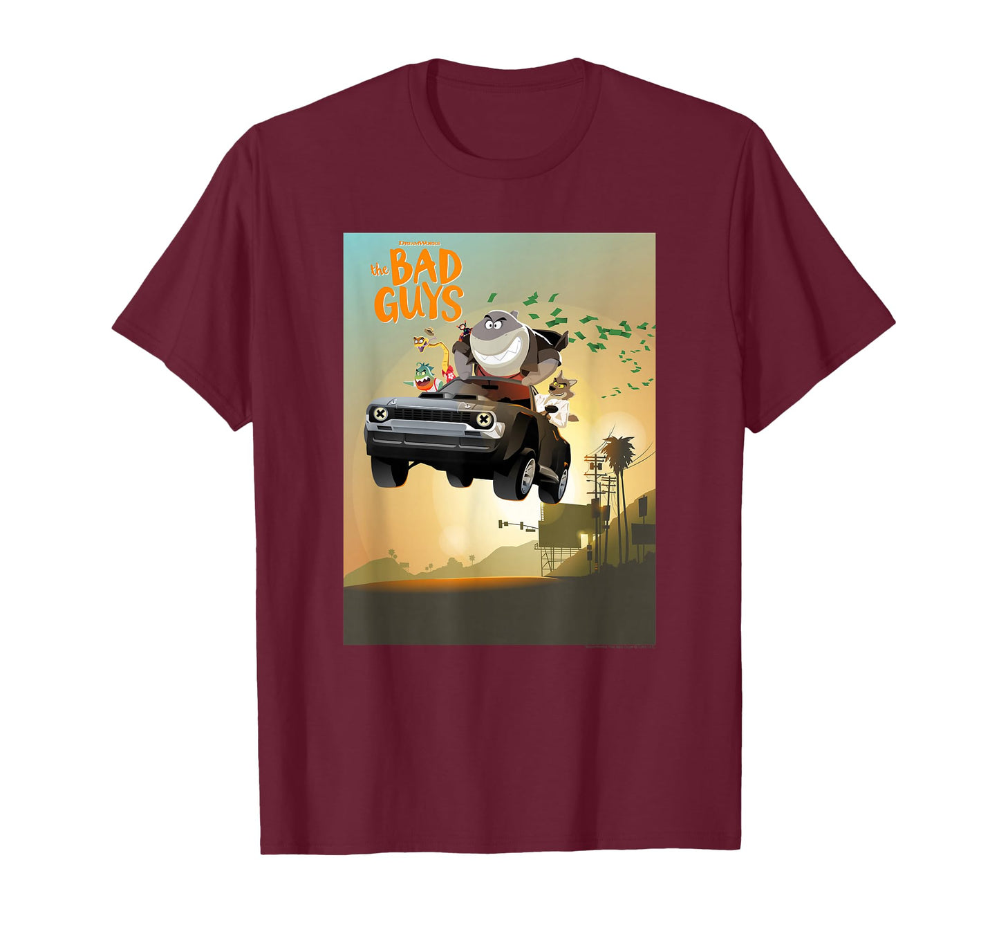 The Bad Guys Group Getaway Car Poster T-Shirt