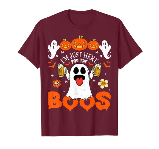 Funny Halloween Ghost Costume I'm Just Here for The Boos T-Shirt