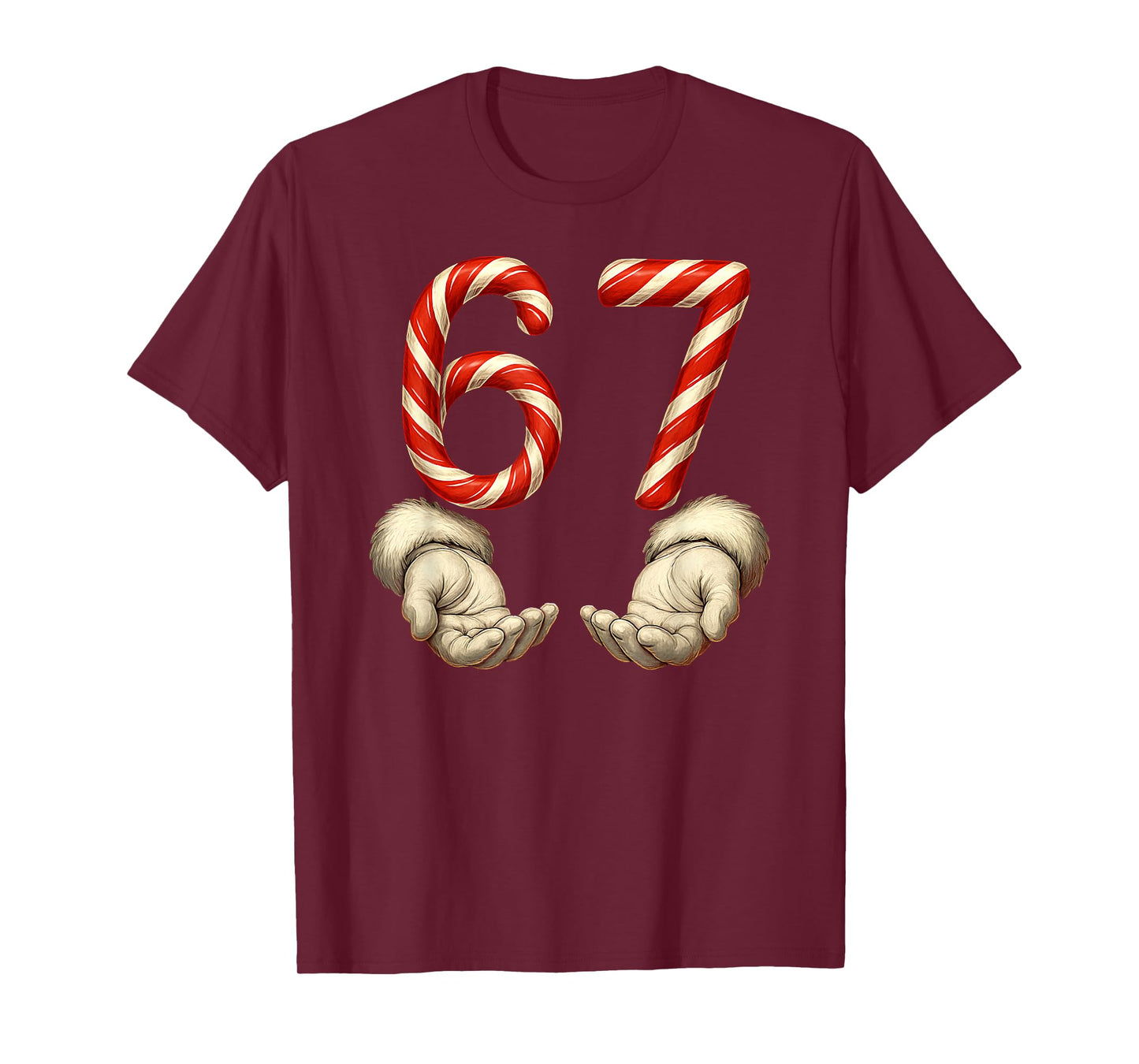 Christmas 67 Santa Claus Candy Canes Funny Humor Meme T-Shirt