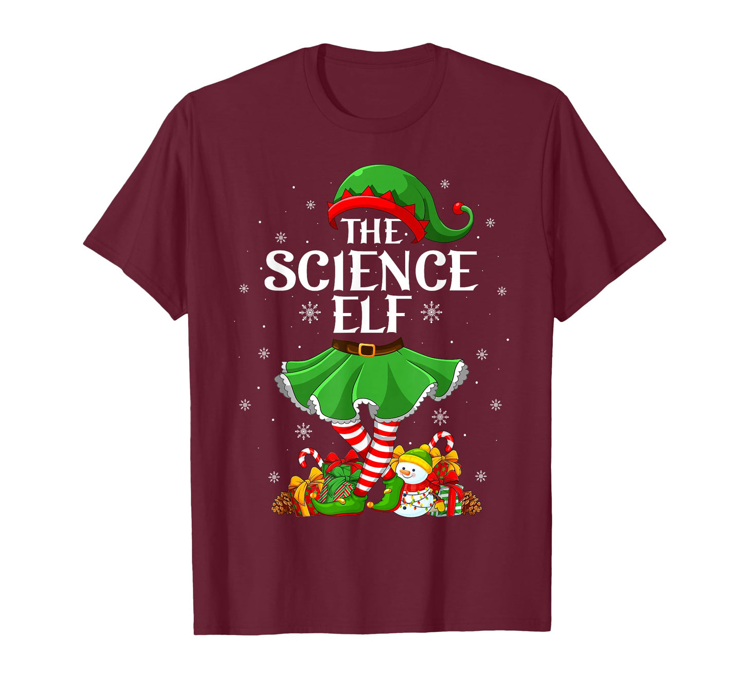 Science Elf Christmas Family Elf Squad Xmas Girls Women T-Shirt