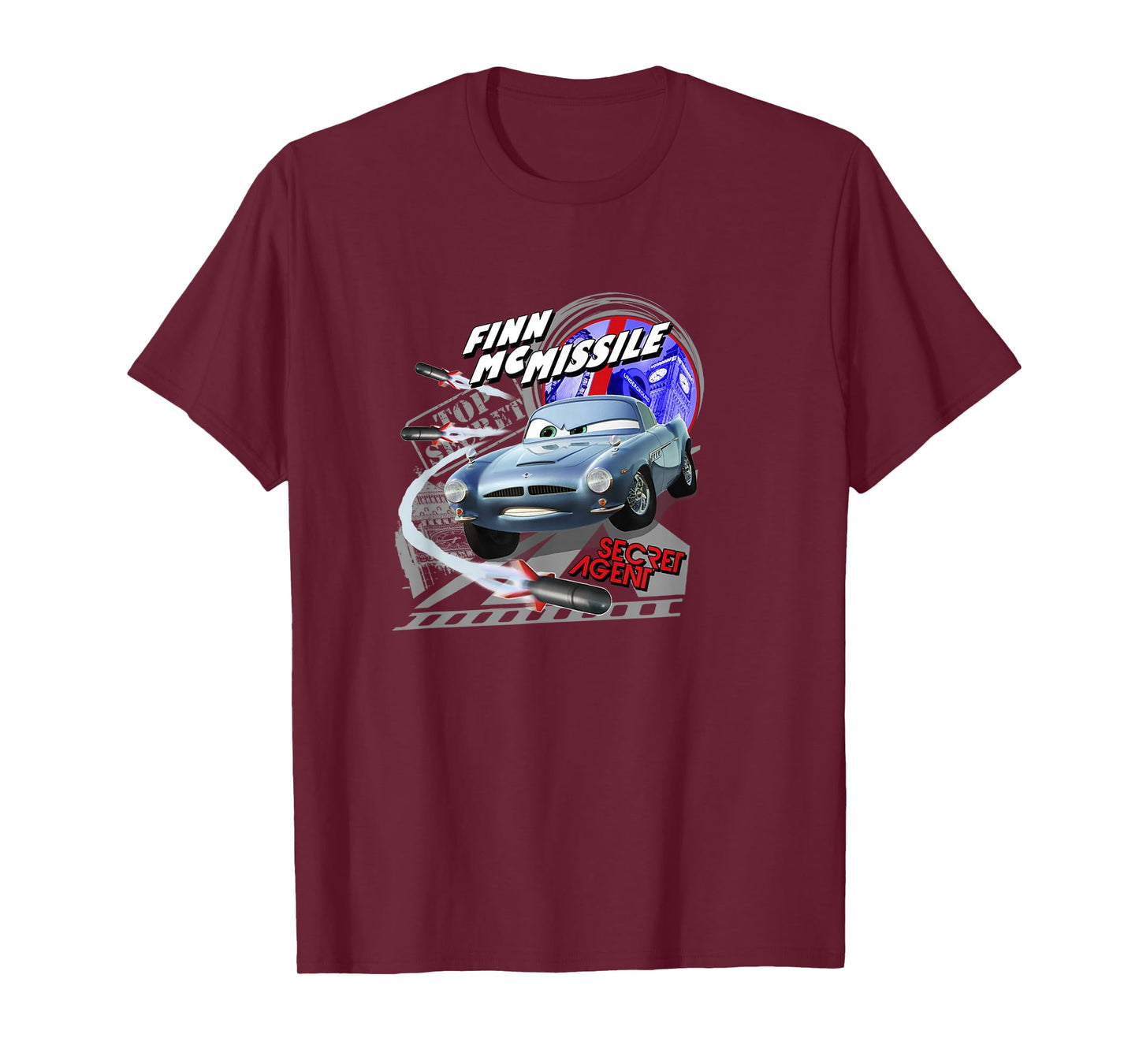 Disney Pixar Cars 2 Finn McMissile Secret Agent Poster T-Shirt