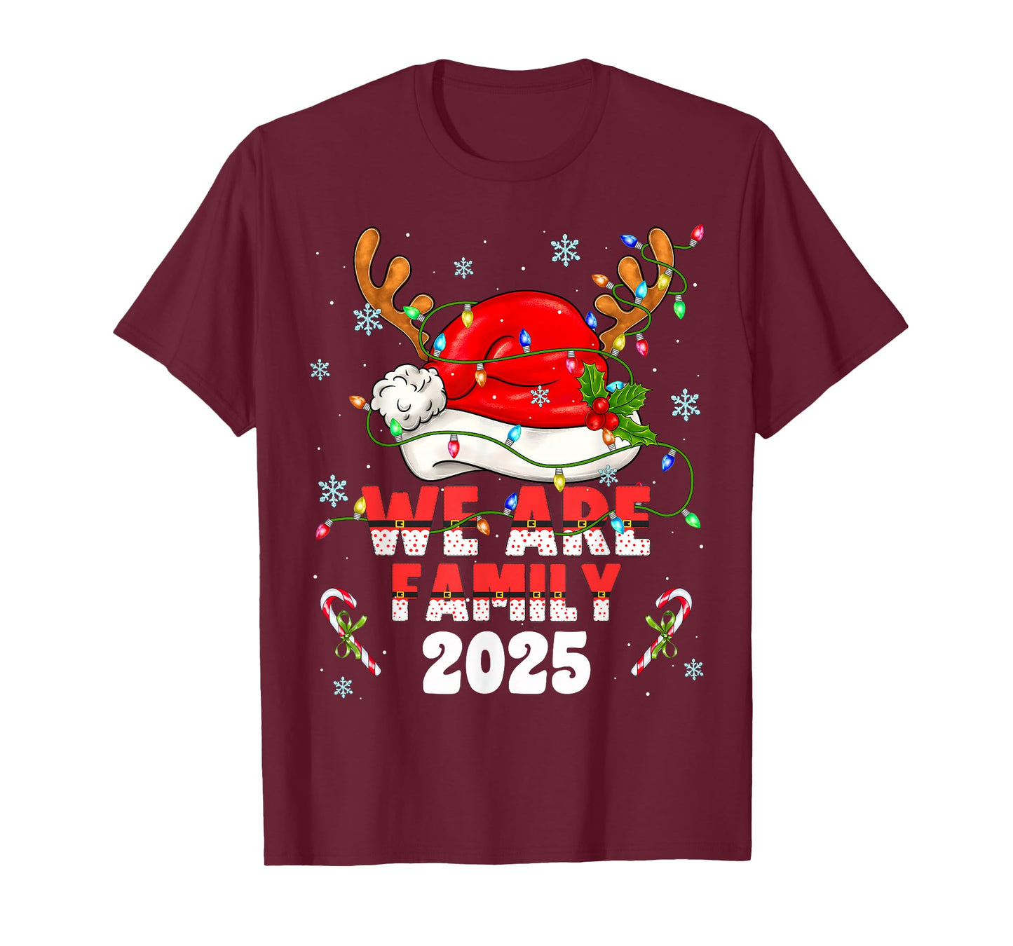 We are Family 2025 Christmas Tree Santa Pjs Group Matching T-Shirt