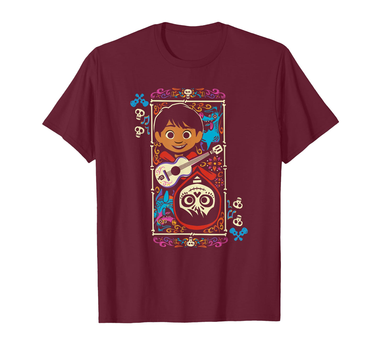 Disney Pixar Coco Miguel Two Faces Day Of The Dead Big Frame T-Shirt