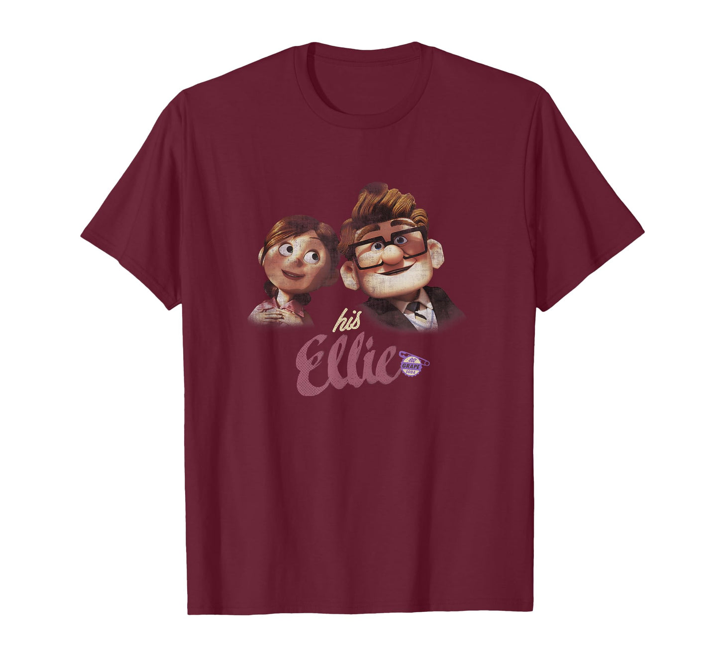 Disney Pixar Up Carl & Ellie Couple His Ellie Distressed T-Shirt