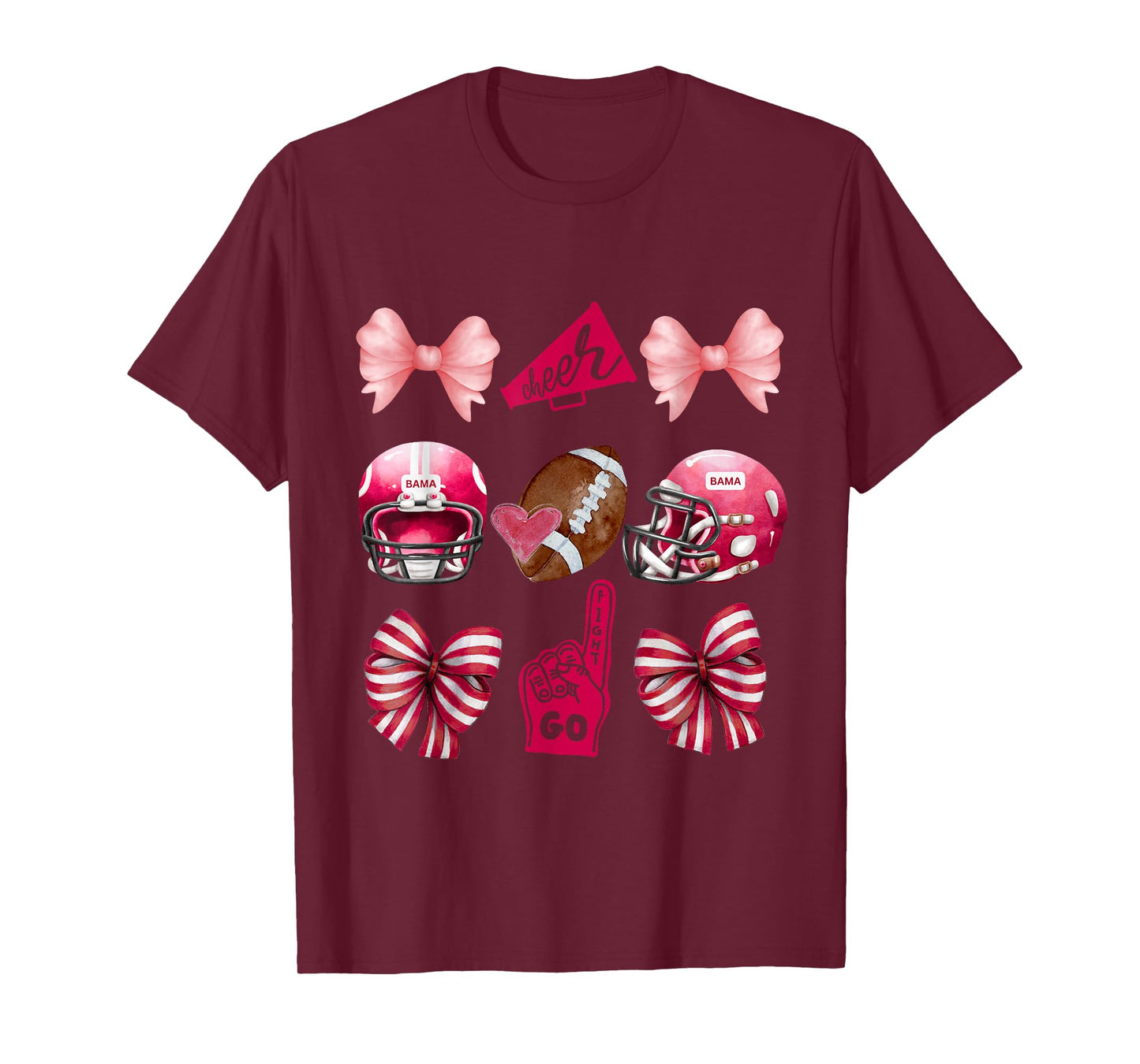 Alabama Coquette Bow Cheer Football Mom Women Girls Boy Kids T-Shirt
