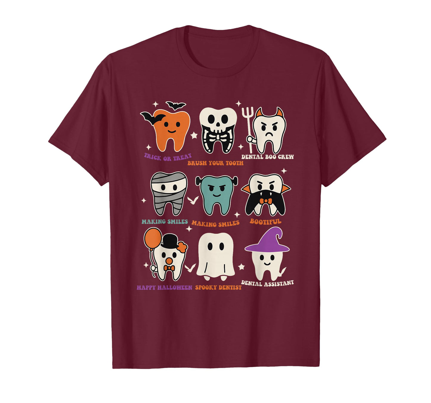 Halloween Dental Boo Crew Dentist Costume Teeth Women Men T-Shirt