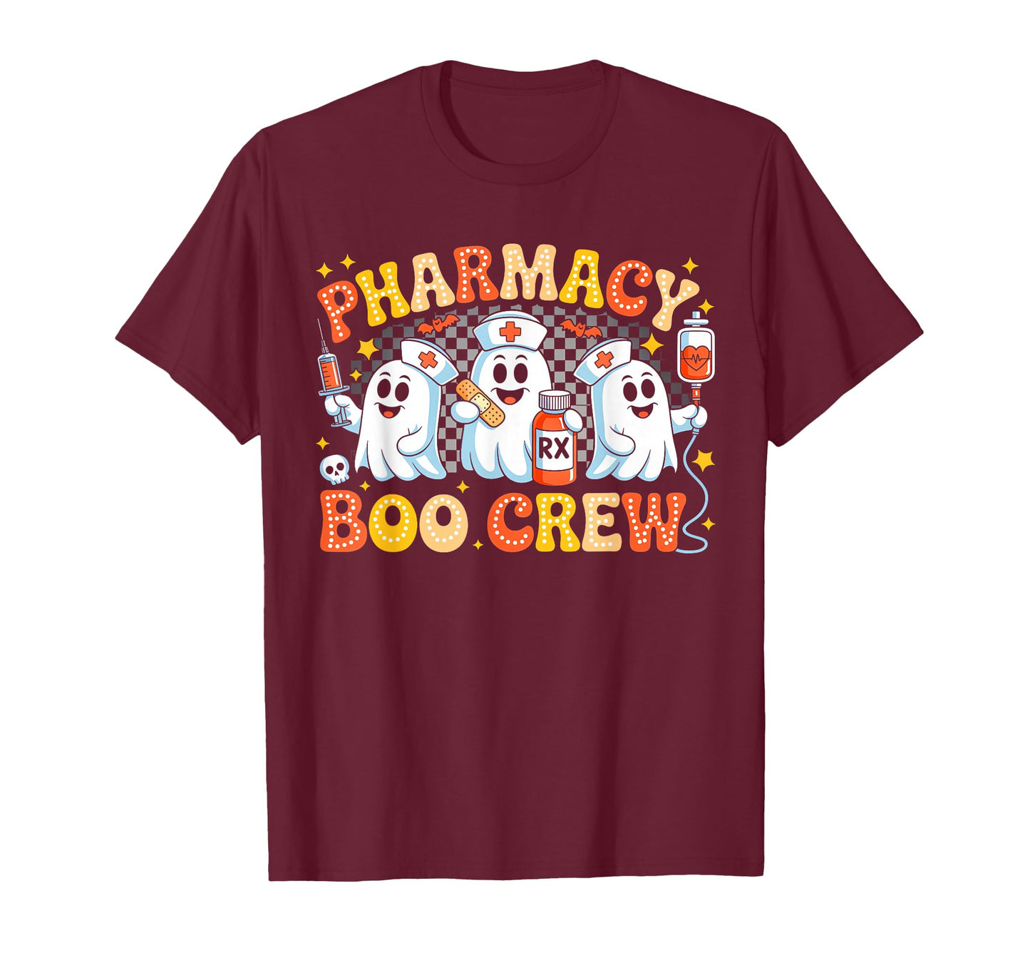 Groovy Pharmacy Boo Crew Ghost Pharmacist Tech Halloween T-Shirt
