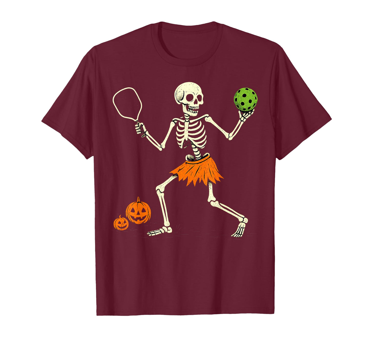 Spooky Pickleball Halloween Skeleton Costume Women T-Shirt
