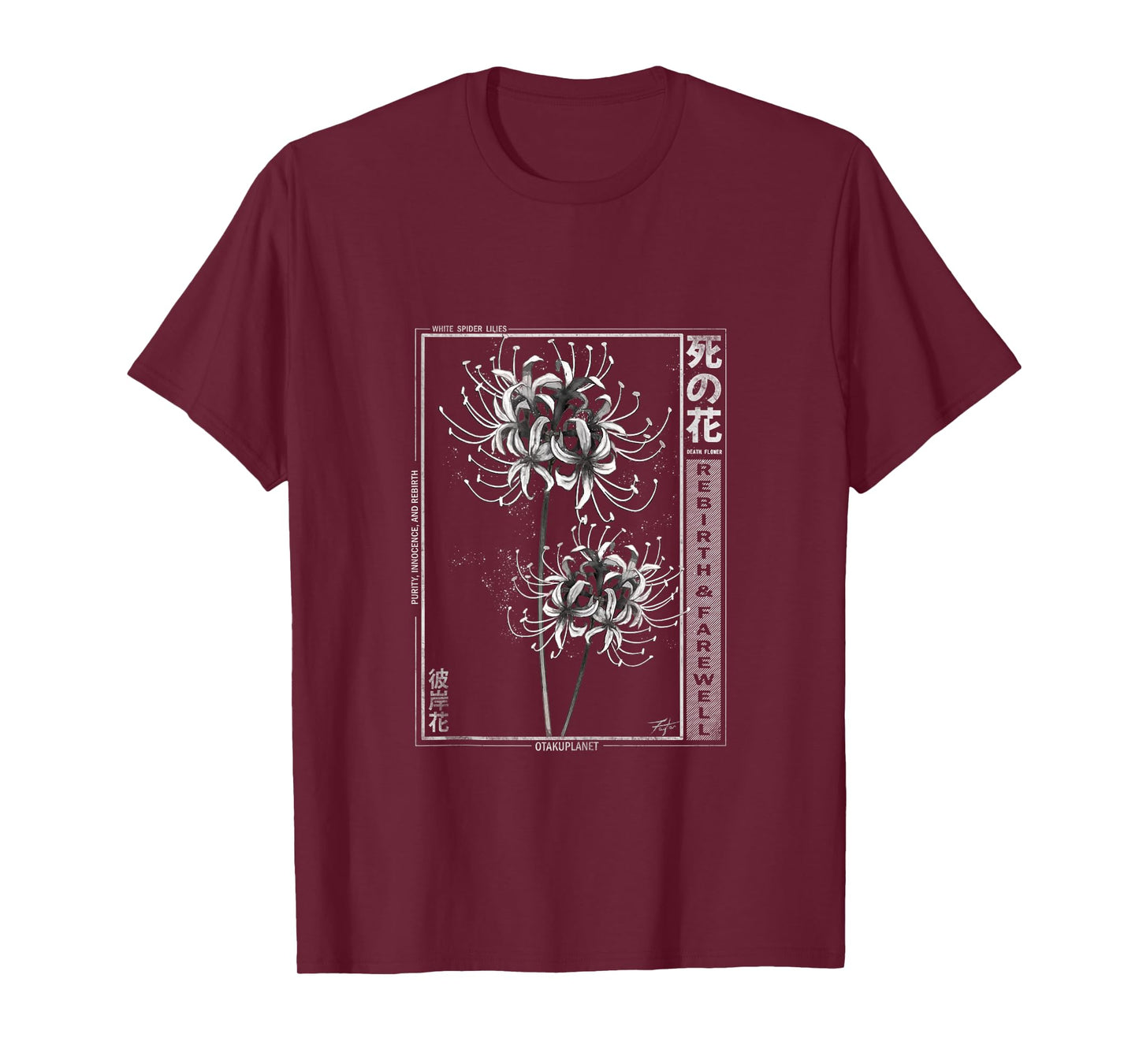 White Spider Lily in Japanese Grunge Anime Floral Aesthetic Tank Top