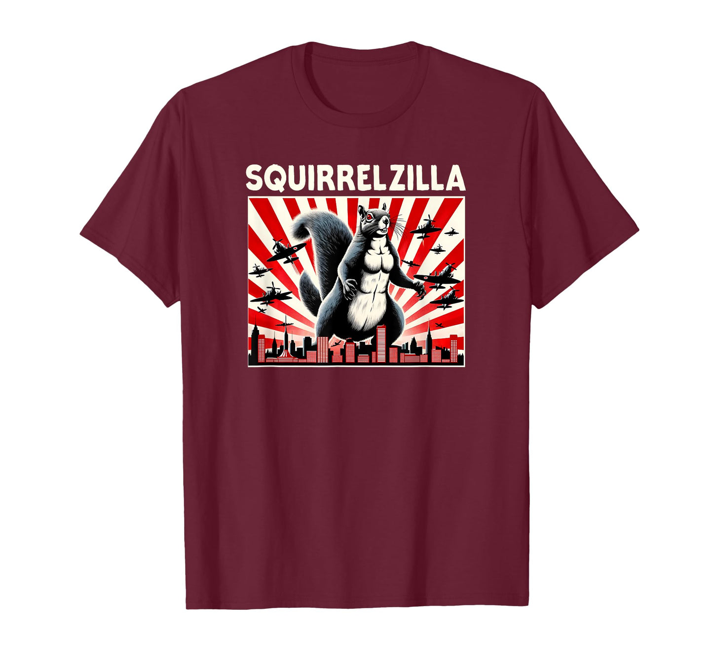 Anime Squirrel Design Clothes Squirrelzilla Japanese Kaiju Squirrel T-Shirt