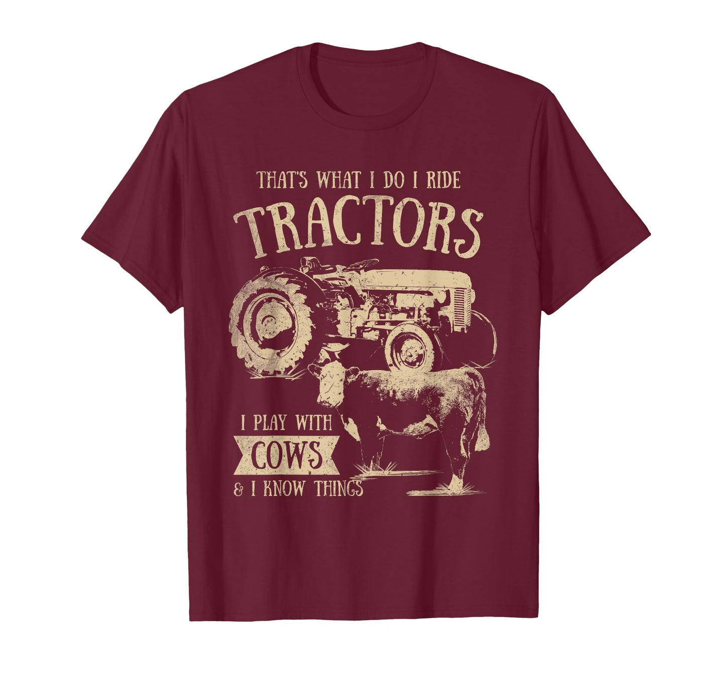 Tractor Farmer Merch Co Thats What I Do I Ride Tractors Funny Farmer Cowboy Gift T-Shirt Black Small