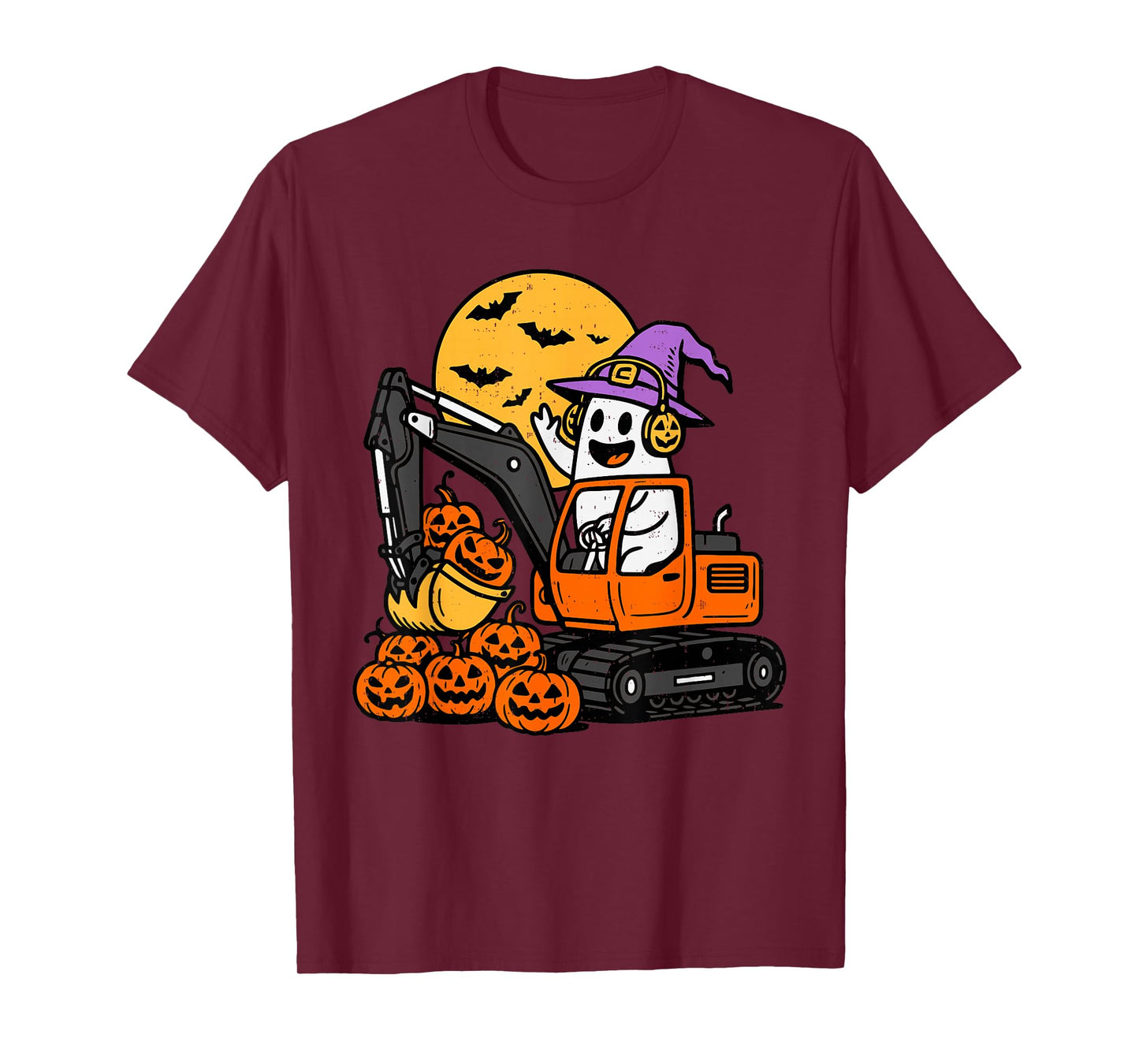 Ghost Excavator Construction Halloween Costume Toddler Kids T-Shirt
