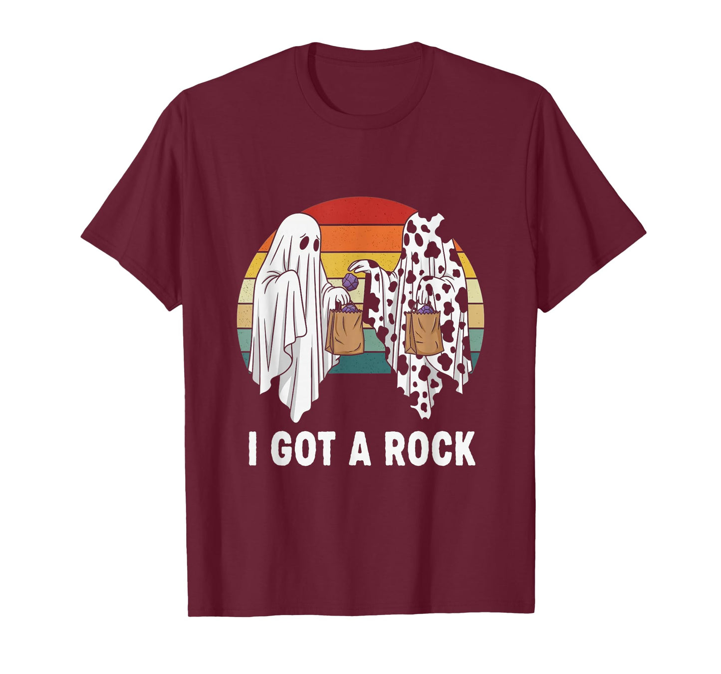I Got A Rock Retro Ghost Trick Or Treat Spooky Halloween T-Shirt