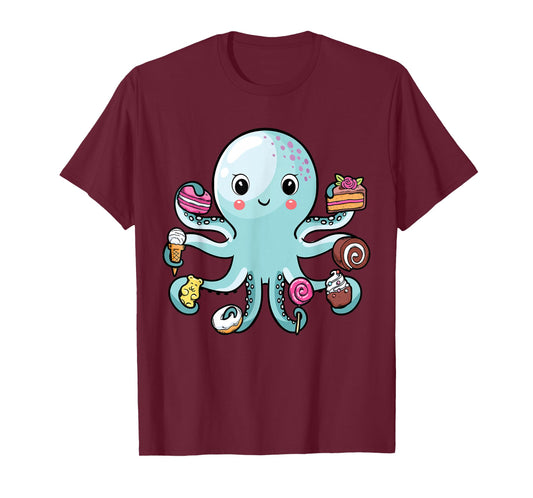 Octopus Octopus Cake Tentacles Marine Animals Children T-Shirt