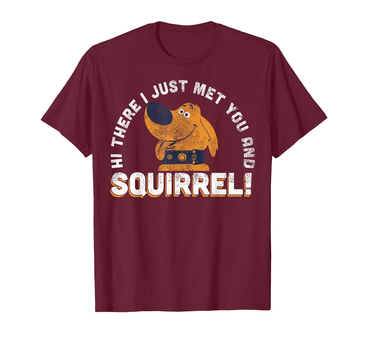 Disney Pixar Up Vintage Dug Just Met You and Squirrel Logo T-Shirt