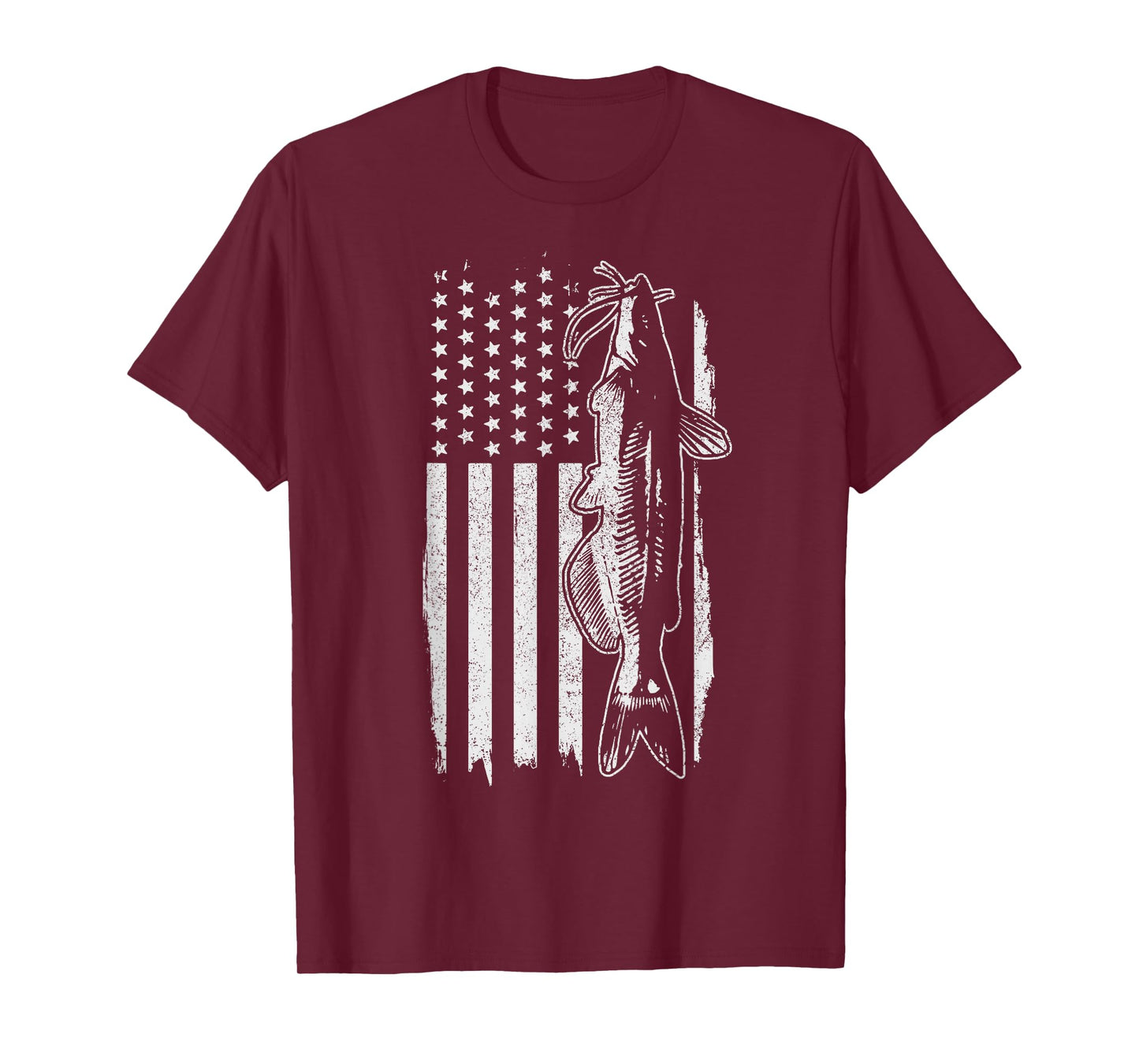 Catfish American Flag Patriotic Fishing T-Shirt